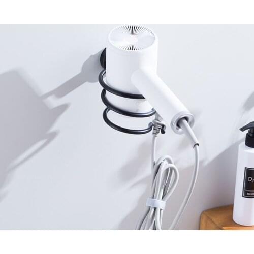 Creative 5 Color Chrome Finish Wall Mounted Hair Dryer Stand Hotel Bathroom Shelves Shelf Storage Hairdryer Rack Holder Hanger