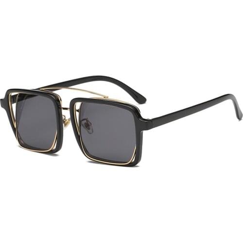 MAXJULI Double Bridge Square Sunglasses for Men Women Unique Vintage Brand Design Translucent Sun Glasses 6028