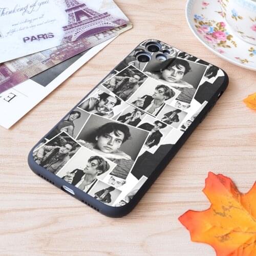 For iPhone Cole Sprouse Collage B&W Print Soft Matt Apple iPhone Case