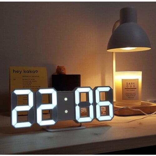 24 x 9.5cm USB Wall Clock Watch Clock 3D Led Digital Modern Design Living Room Decor Table Alarm Nightlight Luminous Desktop