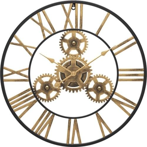 Wall Clock Handmade Oversized 3d Retro Rustic Decorative Luxury Art Big Gear Iron Vintage Large Wall Clock On The Wall For Gift