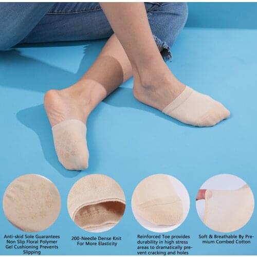 1 Pair Women Forefoot Socks For High Heel Shoes Pad Anti-slip Sweat Absorb Forefoot Pad Half Yard Pads Pain Relief Forefoot Sock