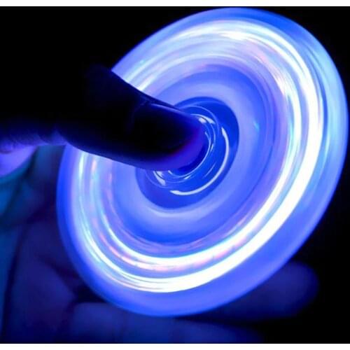 New LED Light Fidget Spinner,Rainbow Fidget Toy Light Finger Hand Spinner 4X7C