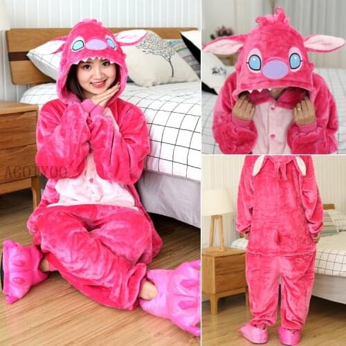 Unicorn Onesies Women Pajamas Sets Flannel Cute Animal Stitch Panda Pajamas Women Winter Unicornio Costume Sleepwear