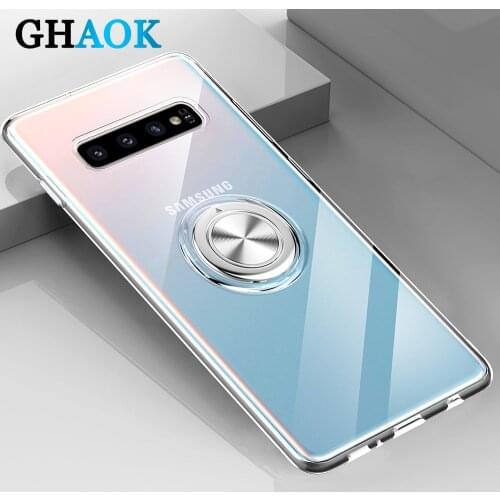 Clear Magnetic Phone Cover Case For Samsung Galaxy S10 5G S9 S8 Plus S20 Note 9 8 S21 Ultra Plus Case Soft TPU Adsorption Case