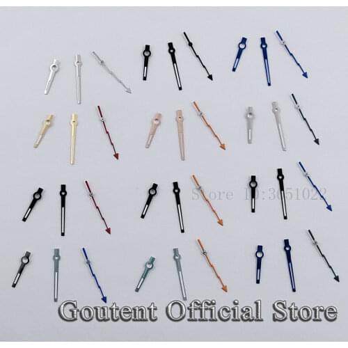 New Goutent Watch Hands Silver Black Hands Fit NH35 NH36 ETA 2824 2836 Miyota 8205 8215 821A,Mingzhu DG2813 3804 Movement