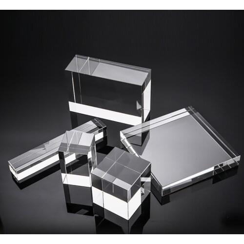 Super Clear K9 Glass Lens Cube Transparent Crystal Optical Photography Display Cuboid Prism Light X-Cube Paperweight Home Decor