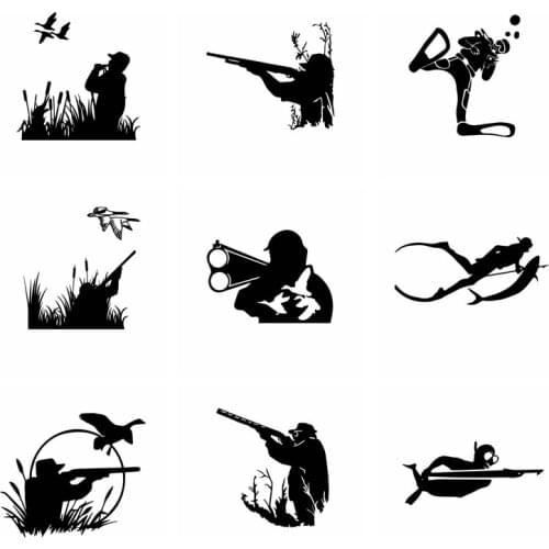 10 Styles Funny Hunter Car Sticker Wrap Vinyl Cars Sticker Window Decoration Personality Vinyl Decals Decoration Accessories