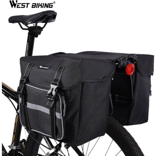 WEST BIKING 25L Bicycle Bags Cycling Rear Double Side Travel Bag Tail Seat Pannier Bicycle Luggage Carrier Bike Rack Trunk Bag