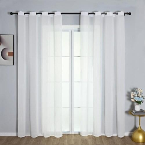 2021 Hot Sale Sheer Curtains Light Diffuse Thick Polyester Voile Sheer Curtain Panels for Home Kitchen Curtain Screens Wholesale