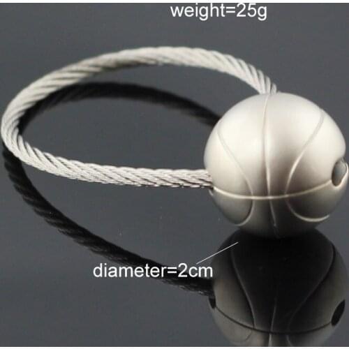 3D basketball keychain key ring wire rope steel wire key chain key holder high quality chaveiro portachiavi llaveros hombre