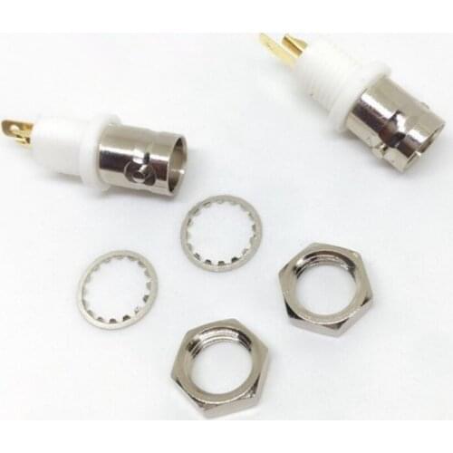 5pcs Pure Copper BNC Female Socket Panle Mounting Q9 Coaxial Adapter Connector 50 Ohm