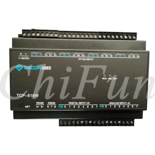 8PT100 8AI8DI Temperature acquisition Modbus module Ethernet RS232 RS485 Communication port