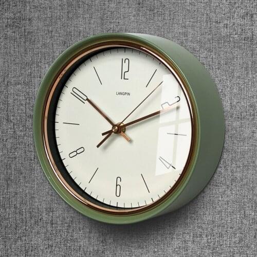 Creative Simple Wall Clock Modern Design Living Room Round Metal Mechanism Wall Clock Silent Reloj Pared Home Decoration DG50WC