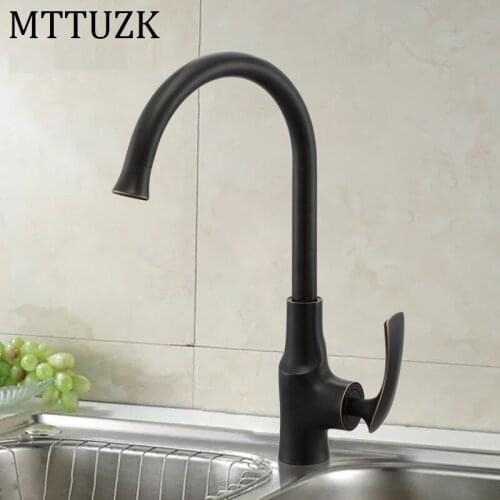 MTTUZK oil bubed Bronze Kitchen faucet hot and cold water taps Sink faucet Vegetable washing basin 360 degree rotating faucet