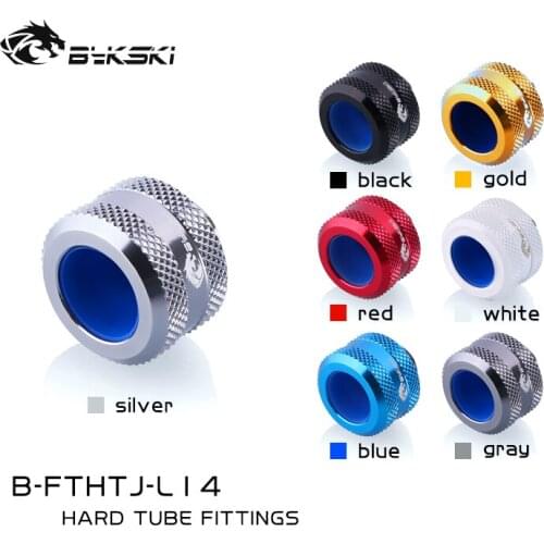Bykski B-FTHTJ-L14, Anti-off Type Hard Tube Fittings, For OD14mm Hard Tubes, Diamond Pattern, Enhanced Silicone