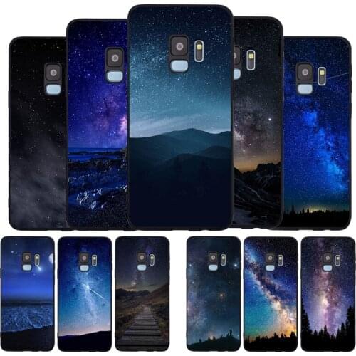 Starry Night Space Sky black Soft phone Case For Samsung S20 S10 S9 S8 S7 edge Plus Lite Note 8 9 10 A6 A7 A8 A9 2018 Cover