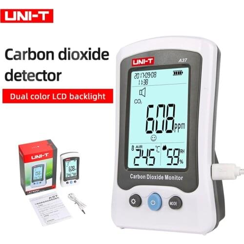 UNI-T A37 Digital Air Quality Tester Indoor/Outdoor HCHO and TVOC Tester CO2 Meter Monitoring Tester (with rechargeable battery)