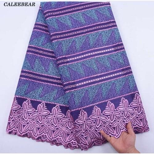 Purple Cotton Lace 2020 High Quality African Dry Lace Fabric With Stones Swiss Voile Lace In Switzerland For Men Dress Sew S2017