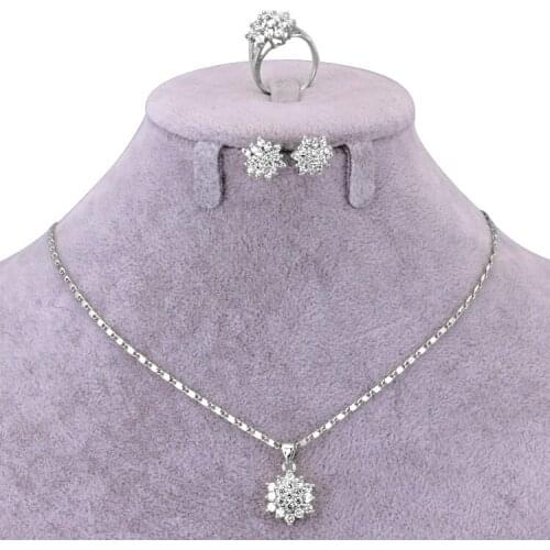 African Jewelry Set Necklace Pendant Ring Earrings for Women Bijoux Femme Mariage Anel Colar Turkish Bridal Jewellery S0278