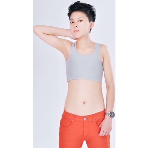 US Lesbian Tomboy Casual Buckle Short Chest Breast Binder Trans Body Shaper Vest