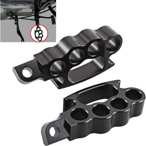 New Motorcycle Black Knuckle Footpeg Footrest Male Mount Foot Peg For Harley Touring Road King Electra Glide Softail Cafe Racer