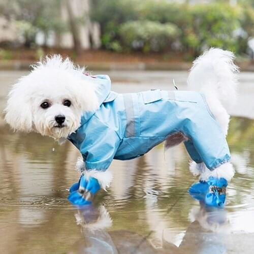 Dog Shoe 4pcs Soft-Soled Warm Waterproof Rain Antiskid Pet Cat Boots Night Reflector Outdoor for Small dogs Winter Shoes