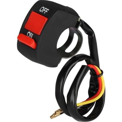 Motorcycle Bike Handlebar ON OFF Hazard Light Switch Kill Stop Switch Button Connector Double Flash Warning Lamp Switch