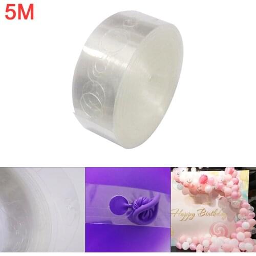 5M Plastic Balloons Chain Dual Holes Connect Strip Birthday Party Background Decoration Accessories