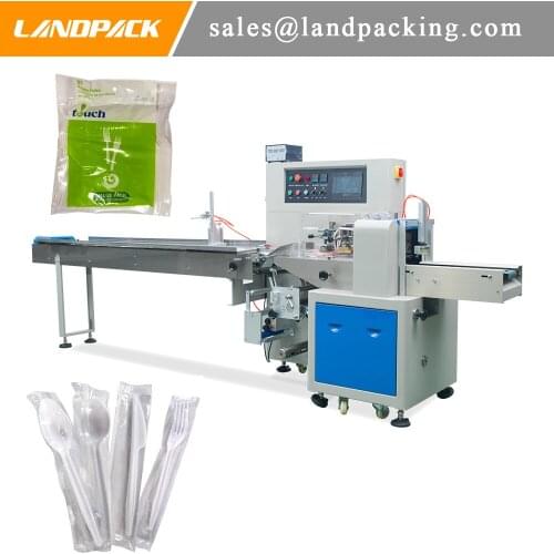 Plastic Cutlery Plastic Fork Knife Spoon Flow Wrap Machine