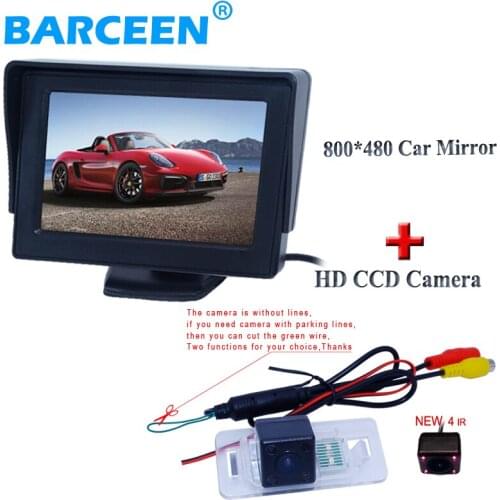 Shock-proof 4.3" LCD universal car parking camera+170 degree 4 IR car back up camera 4 ir 1 set for BMW 3 /5 Series