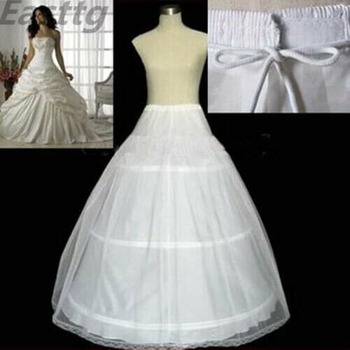 Plus Size In Stock High Quality 3-HOOP Bridal Petticoats White Wedding Gown Petticoat Slip Underskirt Wedding Accessories