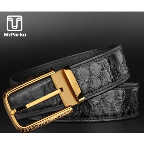 McParko Snakeskin Belt For Men Luxury Brand Genuine Leather Belt Men PYTHON Skin Waist Strap Elegant Male Waist Belts Wide 3.8cm