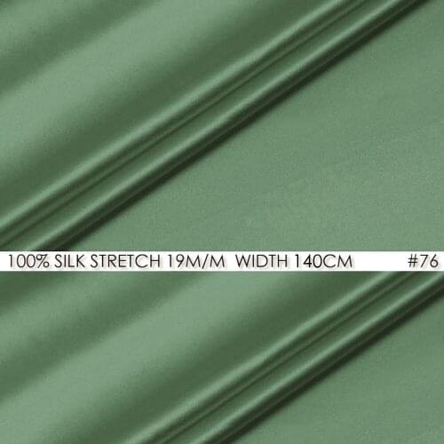 Silk stretch satin 140 cm, width 19momme Natural Silk Fabrics Women Evening Dresses Sewing Material Pale Green NO 76