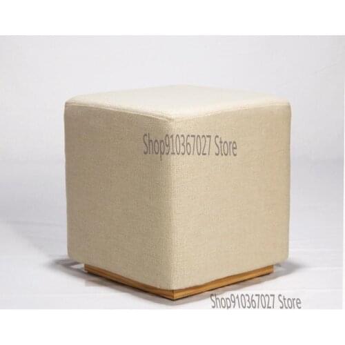 Nordic Fabric Shoe Changing Stool Clothing Store Fitting Room Small Stool Guest Room Solid Wood Sofa Stool Dressing Square Stool