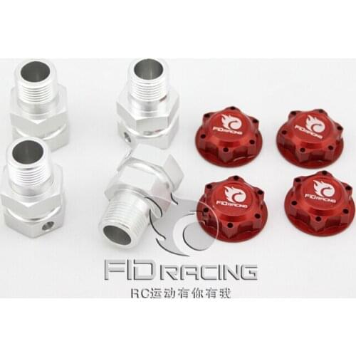 Fid Axle extenders wheel nut + cap for LOSI 5ive-t 5t