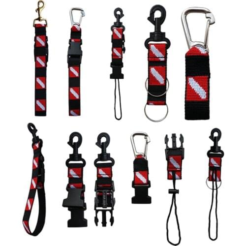 Universal Dive Flag Webbing Retainer Scuba Diving Light Camera Holder Keeper Webbing Lanyard Strap Clip Underwater Dive Lanyard