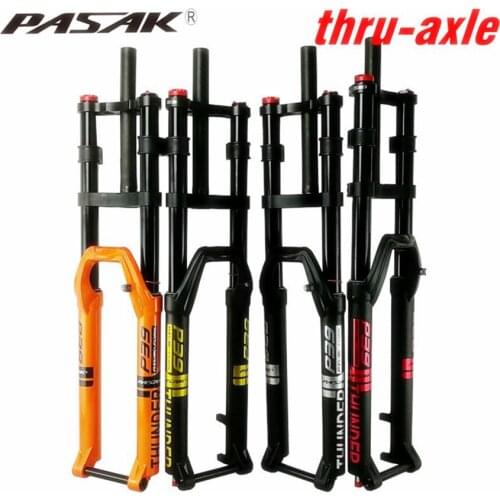 PASAK MTB Mountain Bike Fork 26/27.5/29inch Air Pressure Shoulder Suspension Damping Gas Fork Shoulder Control 15mm Thru-axis