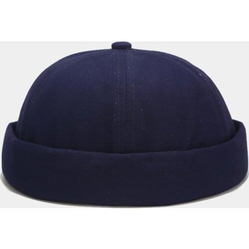 LDSLYJR Vintage Docker Cap Brimless Hat Breathable Beanie Hats Cotton Adjustable Solid Color Landlord Sailor Cap Men and Women 3