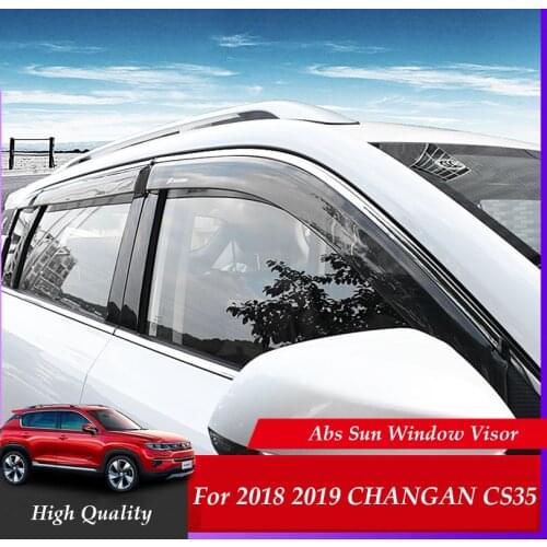 ABS Car Window Rain Shield Shelters Cover Abs Sun Window Visor For 2018 2019 CHANGAN CS35 Plus Car Styling