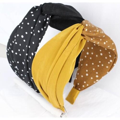 1pcs 2018 New Vintage Top Twisted Knot Hairbands for Women Girls Fashion Hair Accessories Elegant Sweet Dots Fabric Headband