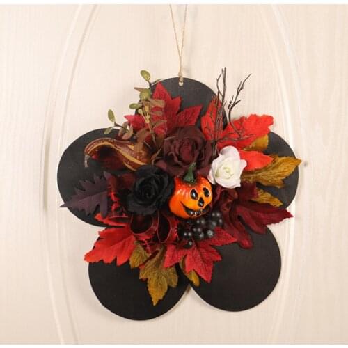 Halloween Front Door Sign Plaque Hanging Wreath Ornament Harvest Halloween Holiday Home Indoor Outdoor Door Wreath Decor Gifts