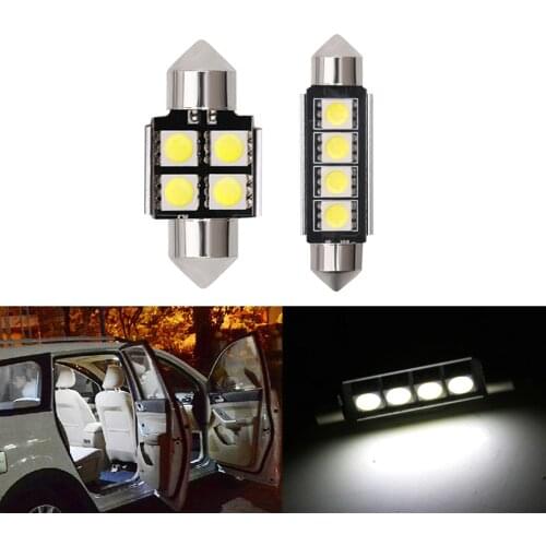 10PCS Car Led Festoon 31mm/36mm/39mm/41mm Lights Auto Double Tip Decoding Lamps Car Signal Lamps Interior Reading Bulbs Diode