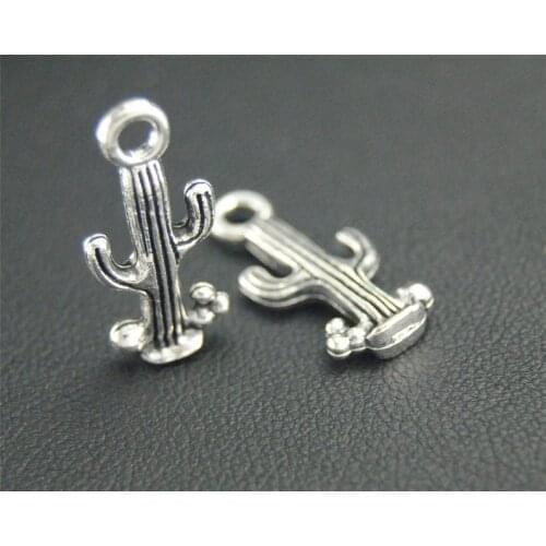 10pcs 9x20mm Cactus Charms Antique Silver Color Pendant Findings Diy Bracelet Pendant Accessories Handmade Jewelry Making
