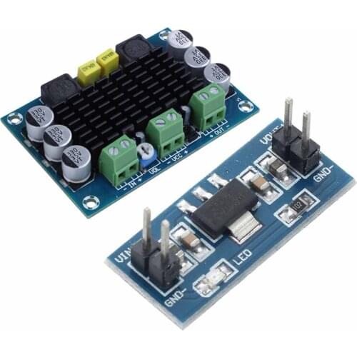 2 Pcs Accessories: 1 Pcs Power Supply Module Voltage Regulator & 1 Pcs Car Mono Channel Digital Audio Power Amplifier Board