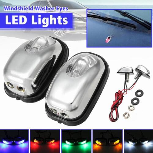 2 Pcs Car Lights Car Wiper Jet Water Spray LED Decorative Light Auto Windshield LED Lamp Car Styling Lights For Car Accessories