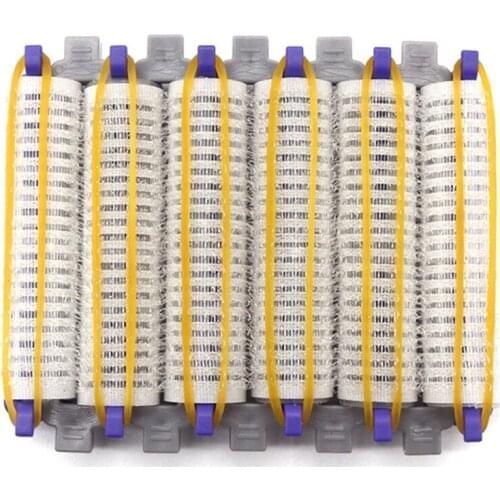24Pcs/Set Salon Nylon Hook & Loop Hair Rollers Set Hair Root Perm Rods Bars Curlers with Clips & Rubber Bands