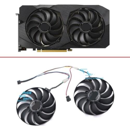 2pcs T129215SU FDC10U12S9-C PLD10010S12HH 4PIN RX 5500 XT GPU FAN For ASUS ROG-STRIX-RX 5500 XT-O8G-GAMING DUAL-RX5500 XT-O8G