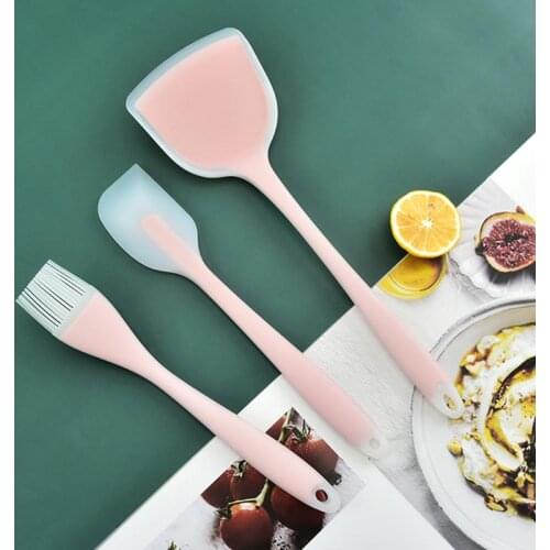 3PCS Silicone Spatula Set Assorted Kitchen Spatula Cake Baking Spatula Oil Brush Cooking Brush Baking Brush Cocina Accesorio
