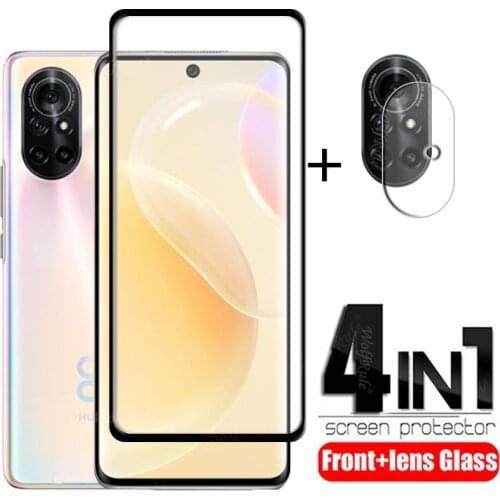 4-in-1 For Huawei Nova 8 Glass For Nova 8 Tempered Glass Protective Phone Film HD Screen Protetor For Huawei Nova 8 Lens Glass